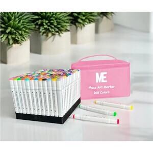 Art Markers, 168 Colors Dual Tip Permanent Art Markers for Coloring By MAAZ